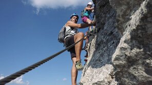 Klettern auf dem Edelrid Klettersteig bei Bad Hindelang